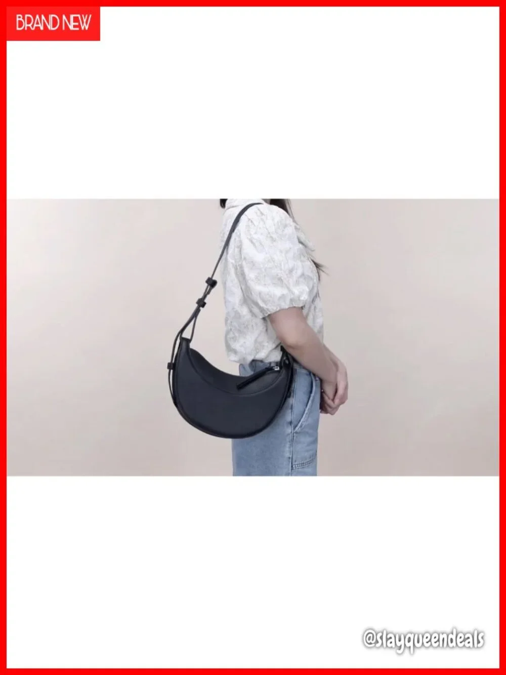 Faux Leather Saddle Bag Women Crescent Crossbody Hobo Shoulder Purse Trendy Y2K